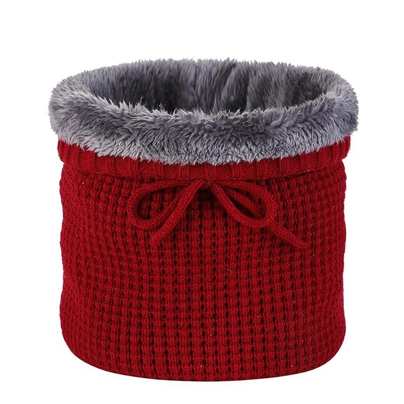 New Knitted Warm Neck Cover Outdoor Casual Fashion Scarf Dual-purpose Pullover Hat Scarf Velvet Scarf Autumn and Winter