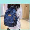 Denim Backpack For Women Men Large Capacity Travel And School Bag With Breathable Fabric