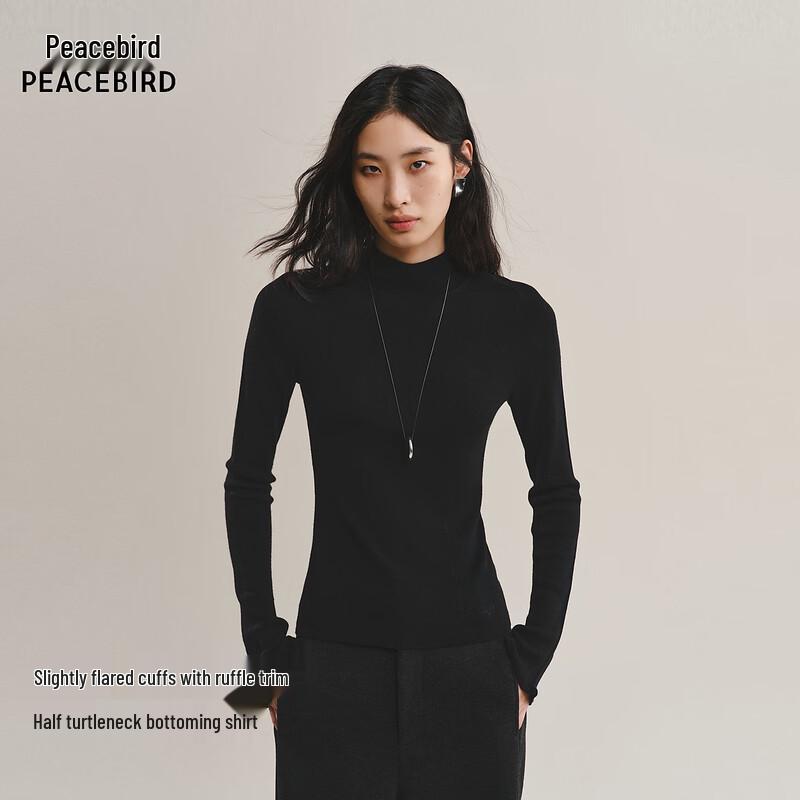 PEACEBIRD Women's Semi-High Neck Knit Pullover