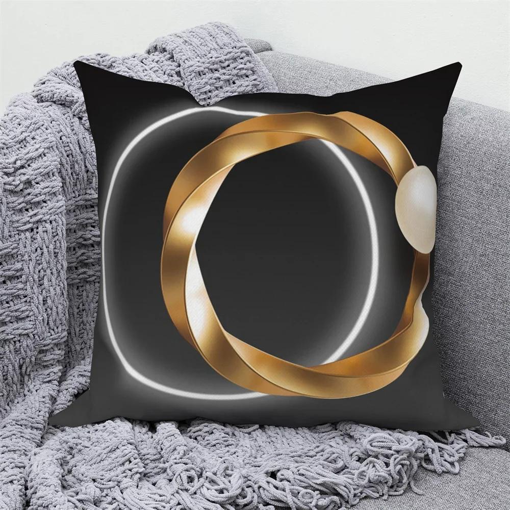 Can Be for Living Room Nordic Pillowcase Decorative Luxury Golden Feather Geometric Sofa Cushion Cover