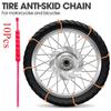 10Pcs Anti-Skid Snow Chain for Motorcycle, Bicycle Tire
