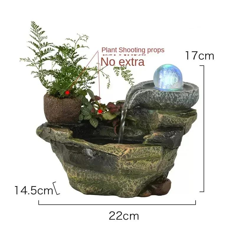 

Рокарий Креативный Водный Фэншуй Китайский Фонтан Настольные Украшения Садовые Украшения Увлажнитель Воздуха для Дома и Офиса 3J5D