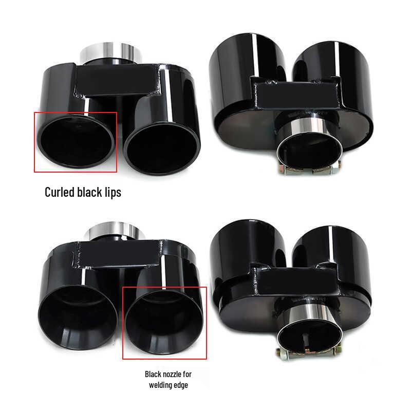 Stainless Steel & Black Carbon Fiber Quad Exhaust Pipes for BMW 4 Series (425, 430, G22, G26) - No Cutting/Welding Required