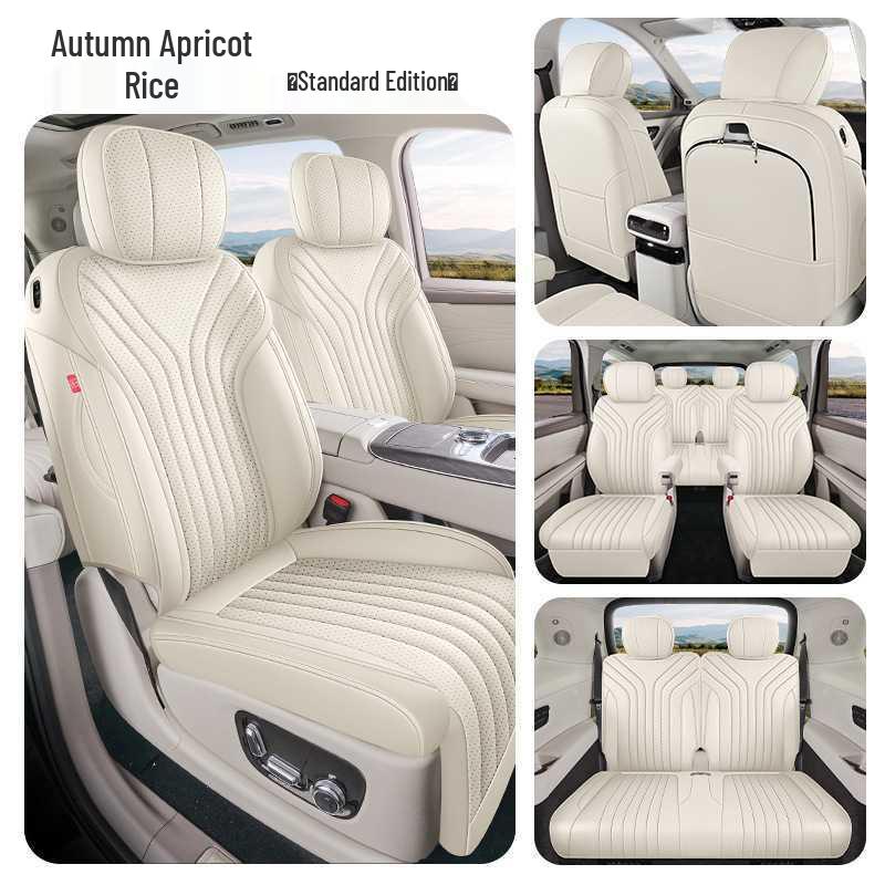 2025 Geely Galaxy M9 Perforated Leather Car Seat Cover, 210km Navigator, Four-Wheel Drive, Breathable Full Coverage Galaxy M9 Six-Seater