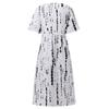 Women's Summer Casual Fashion Printed Short Sleeve 2022 O-Neck Pocket Dress
