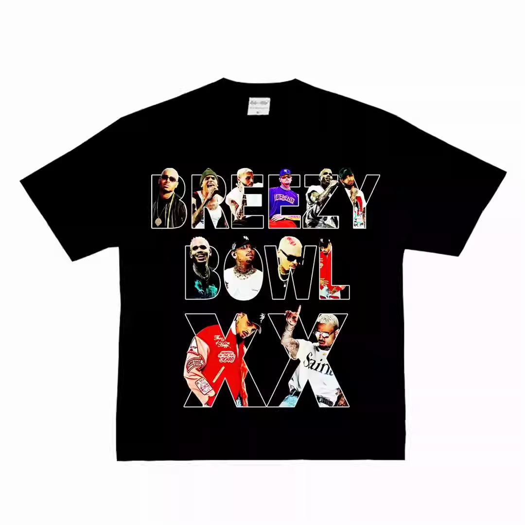 

Chris Brown BREEZY BOWL Graphic TShirt Premium Cotton Bold RB Vibe Unisex Oversized Crew Neck Streetwear Summer Tees M