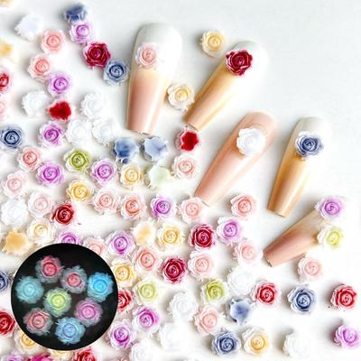 Hot Selling New Dry Rose Nail Art Accessories Gradient Dye Nail Decorations Resin Carved Camellia Accessories