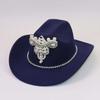 European and American big pearl rhinestone bright diamond western cowboy top hat men and women travel party casual jazz hat felt hat