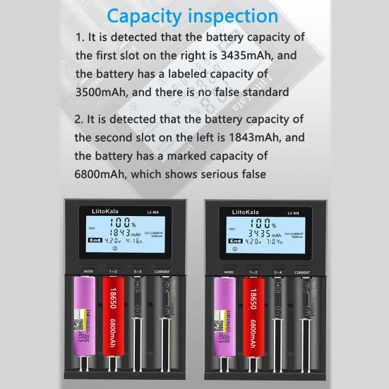 LiitoKala Lii-M4 Battery Charger LCD Display Universal Fast Charging 4 Slots 5V2A USB