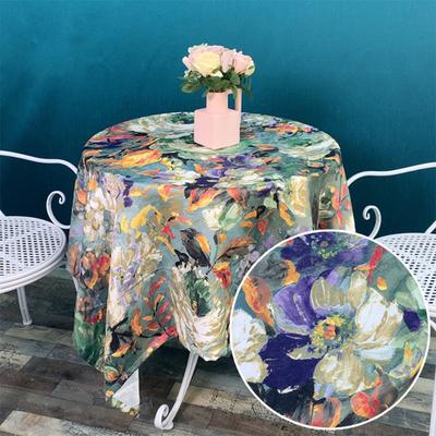 Tischdecke mit Ölgemälde und Blumenmuster, für Zuhause, Küche, Bankett, Hotel, rechteckig, für Tee, Kaffeetisch