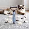 Pet Grooming Rake, Dual-Sided Stainless Steel Blades, Pet Deshedding And Dematting Brush, Undercoat Rake for Dogs Cats Thick Coats Detangling