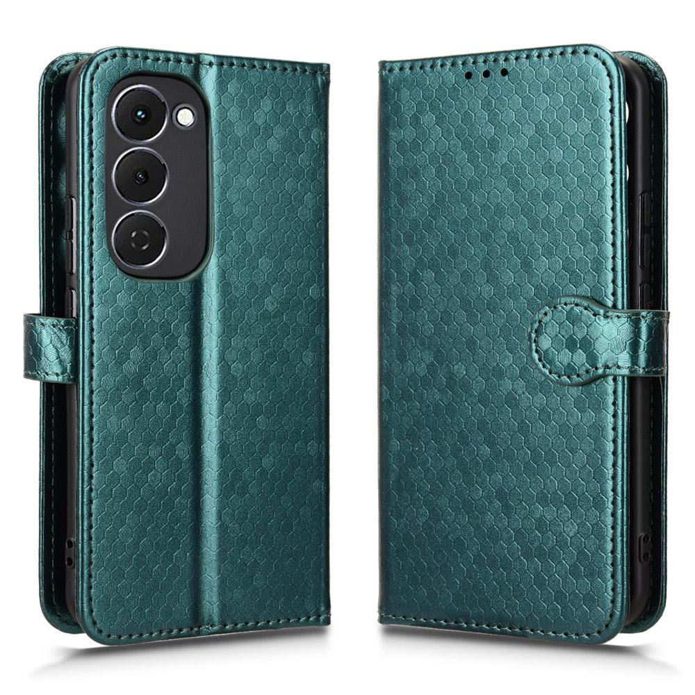 For TECNO Spark 40 Pro+ 4G Wallet Case Dot Pattern Imprint PU Leather Phone Cover with Wrist Strap