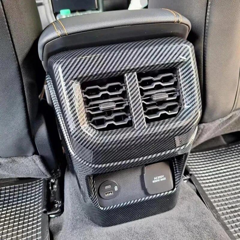 Für Ford Ranger T9 2023 2024 Carbon Look Hinten Air Vent Abdeckung Rahmen Trim Auto Zubehör