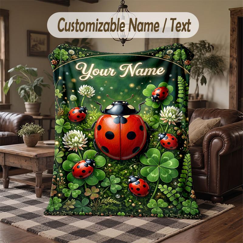 Koi Fish Pond Reflections Theme Throw Blanket Custom Name Text Personalized Blanket Soft Cozy Blanket for Home Sofa Bed