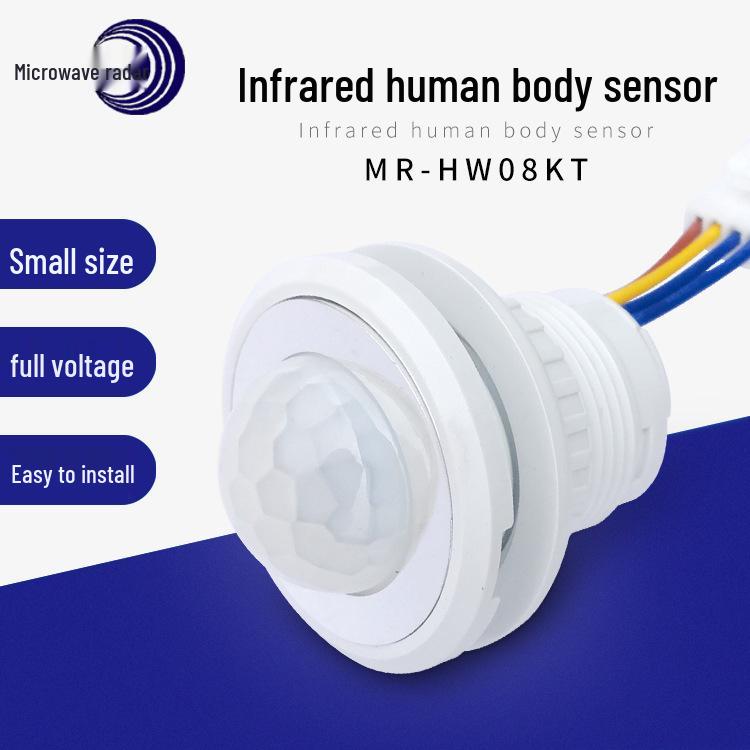 

Adjustable Infrared PIR Sensor Switch, Wide Voltage 110-220V, Embedded for Human Body Detection MR-HW08KT Chinese