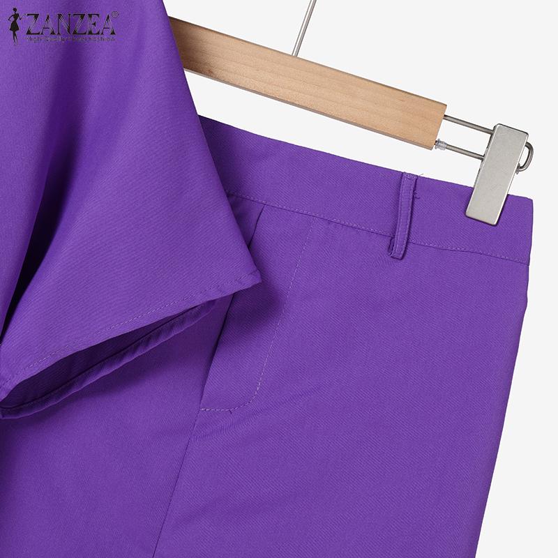 ZANZEA Bluză și fuste cu jumătate de mânecă pentru femei Seturi de costume casual din două piese