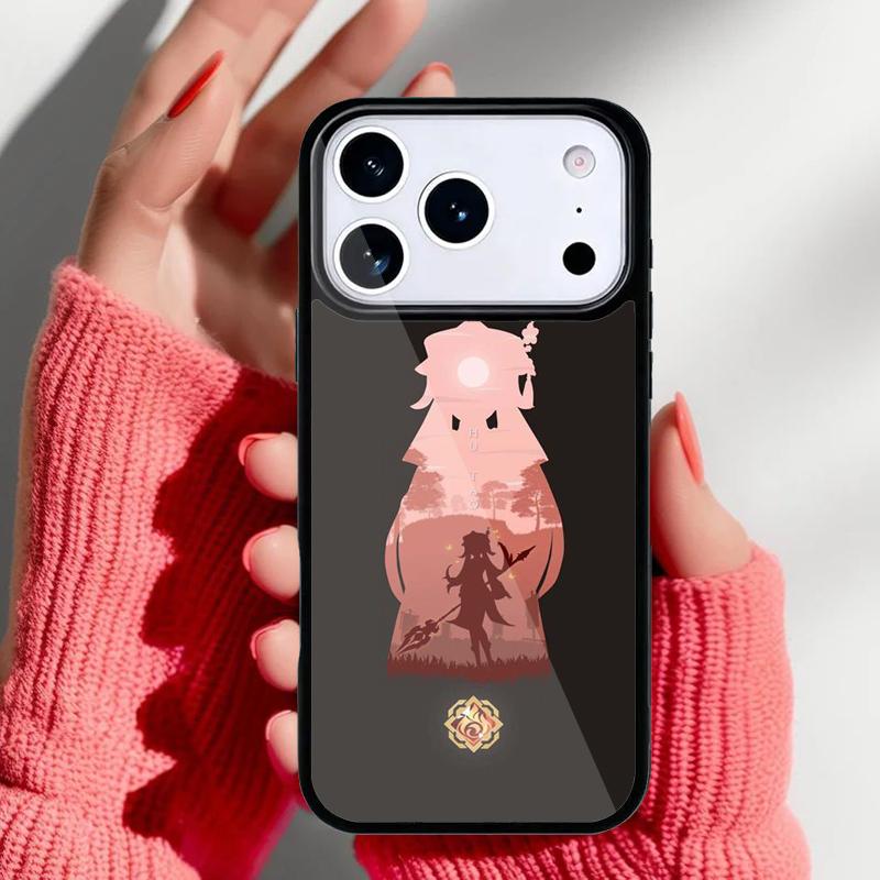 Cartoon Hu Tao Genshin Impact Phone Case for iPhone 17 16 15 14 13 Pro Max Back Cover for 12 11 Pro Coque