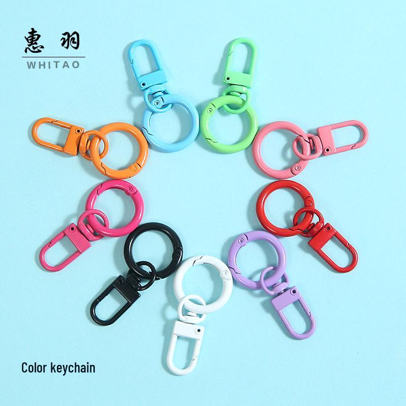 Colorful Alloy Strap & Spring Ring Keychain Buckle - Toy, Dog Hook, Handbag Accessory