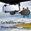 360° Rearview Mirror Mount Rotatable Smartphone Bracket Durable Mount Stand  Car Rearview Mirror