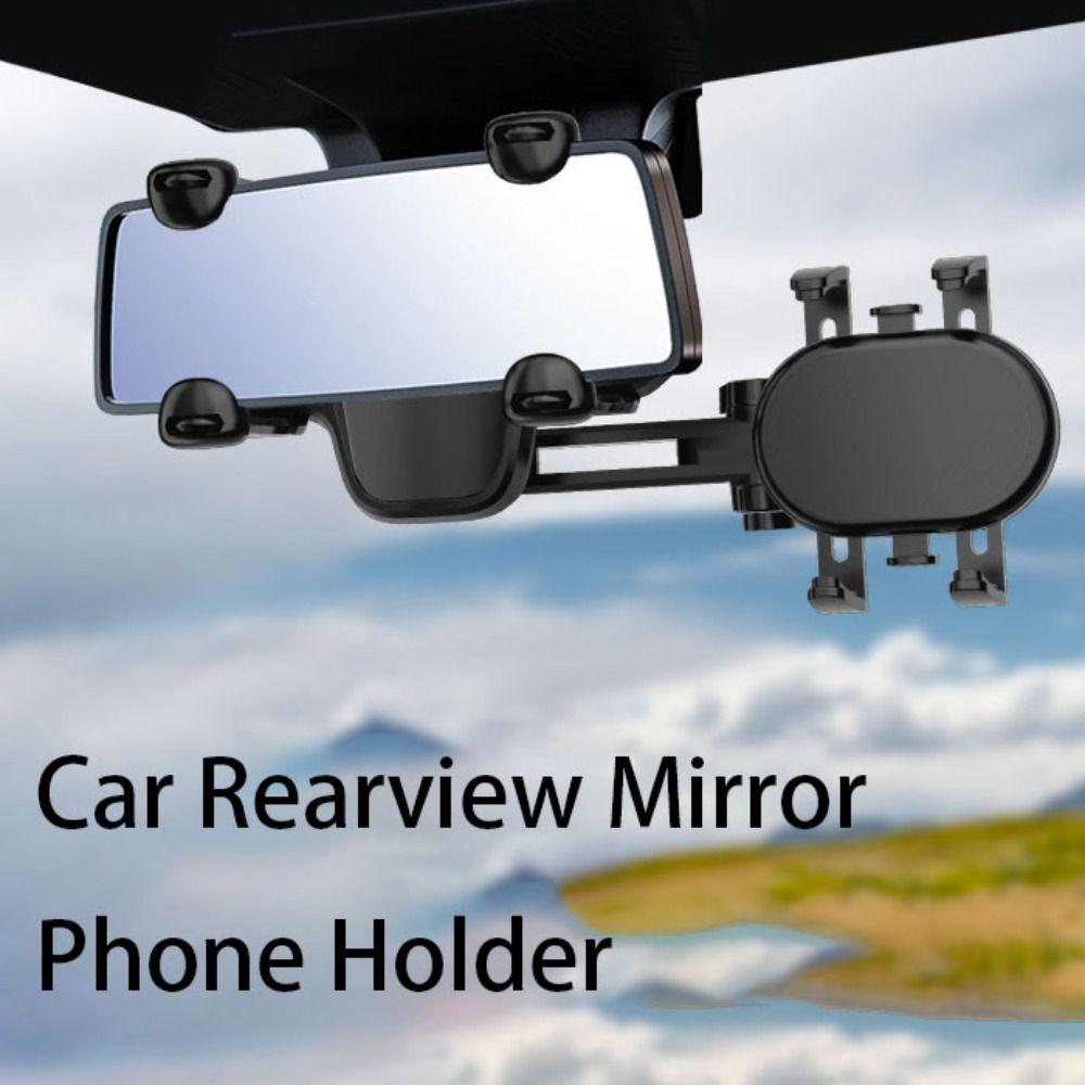 360° Rearview Mirror Mount Rotatable Smartphone Bracket Durable Mount Stand  Car Rearview Mirror