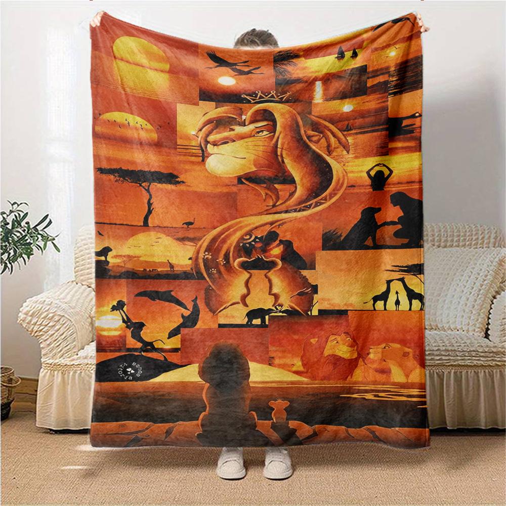 1Pc Lion Celebration Scene Blanket For Couch Bed Plush Cozy Fuzzy Blanket Super Soft Warm Blankets For Fall And Winter 0918267