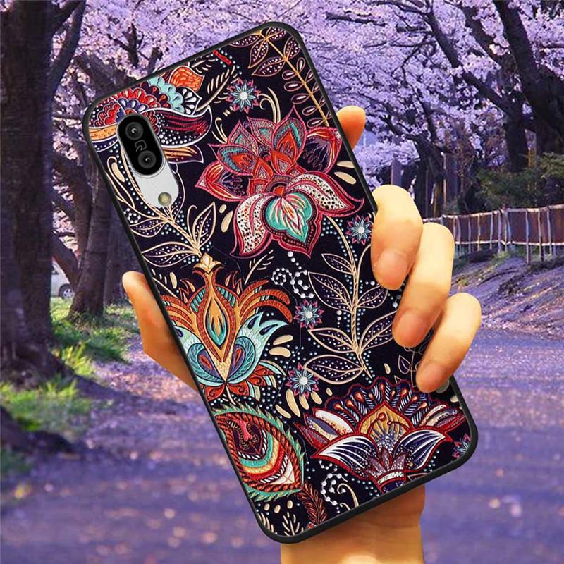 For Sharp Aquos Sense3 Case 3D Flower Relief Silicone Soft Emboss Cover For Sharp Aquos Sense 3 Lite Sense6 6 Luxury Cartoon