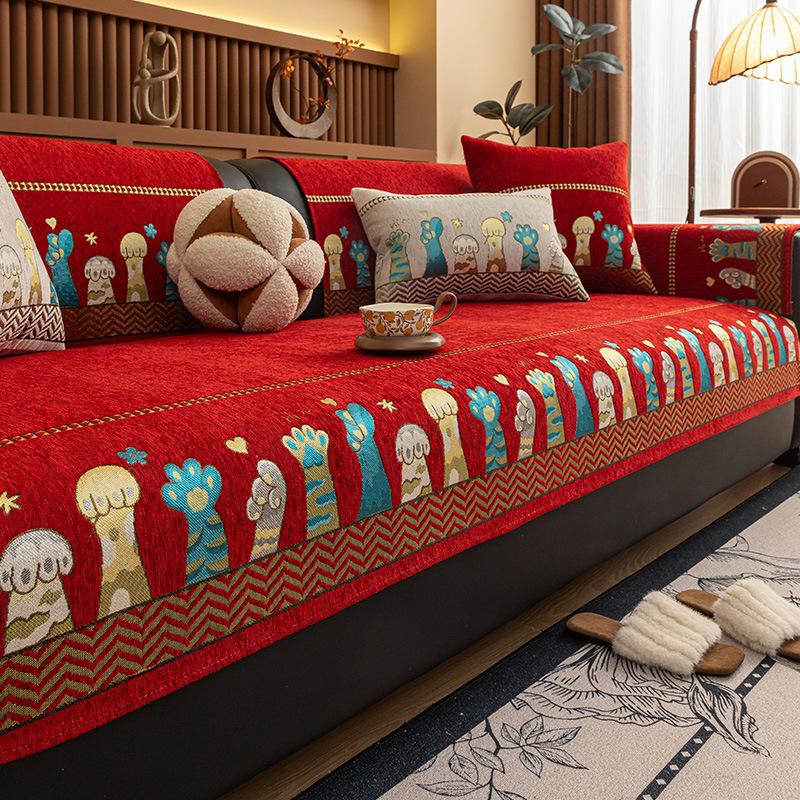 New Sofa Cushion Non-Slip Premium Seat Cushion French Cartoon Universal In All Seasons Simple Modern Sofa Cover Towel