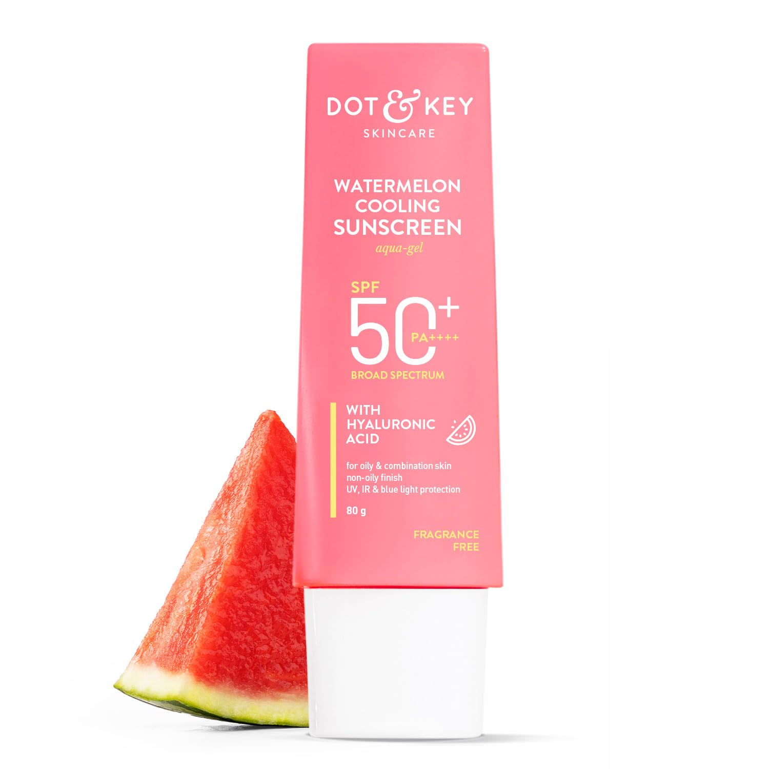

Dot & Key Watermelon Cooling Sunscreen SPF 50+ PA++++ Lightweight Gel Finish Oil Control No White Cast For All Skin Types 80 g