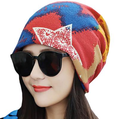 WHITE FANG Tricô Algodão Pescoço CA328 Chapéu, Touca, Aquecedor 2-em-1, Feminino (04 Vermelho)