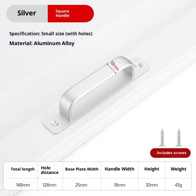 Aluminum Alloy Handle Glass Sliding Door Window Drawer Wardrobe Drill-free Push-pull Bathroom Sticker Door Handle