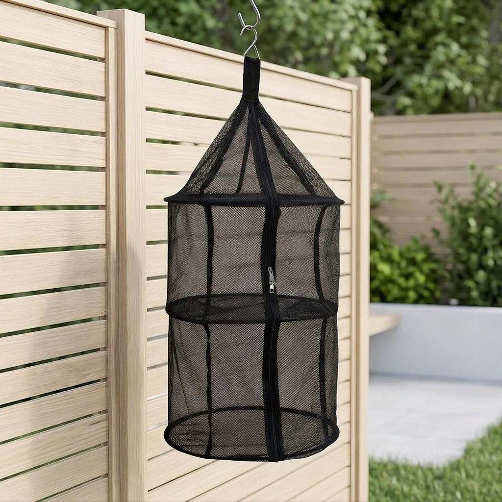 Hanging Drying Net with Slide Fastener Ventilated for Camping, Balcony