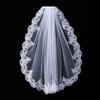 Scalloped Lace Bridal Veil Flower Embroidery Marriage Headwear Wedding Headpiece  Beach Vacation