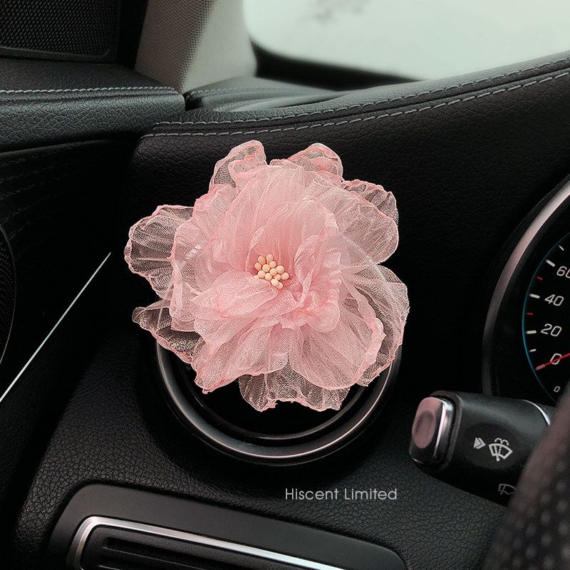 Creative and High-End Tiger Head Car Fragrance Diffuser, Car Air Vent Decoration, Aroma Stone, Car Interior Decoration Ornament Mesh Rose Flower