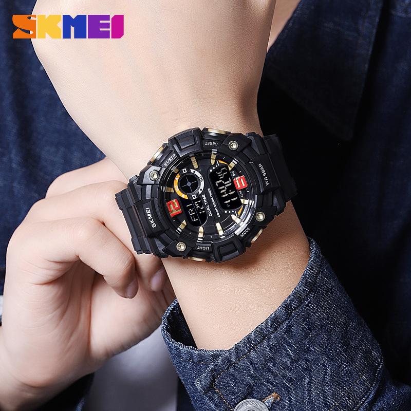 Men's Multi-function Electronic Watch Male Junior High School Student Waterproof Watch Male Outdoor Sports Electronic Watch