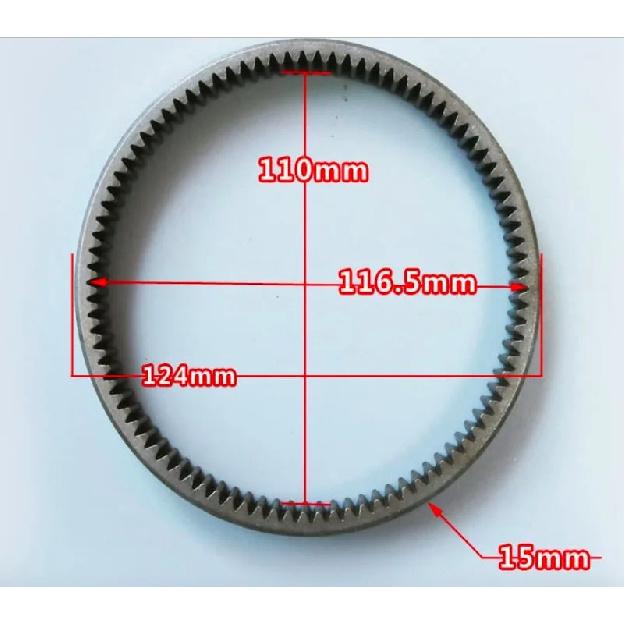 90Teehs Outer Diameter:124mm High-speed Electric Vehicle Gear Ring