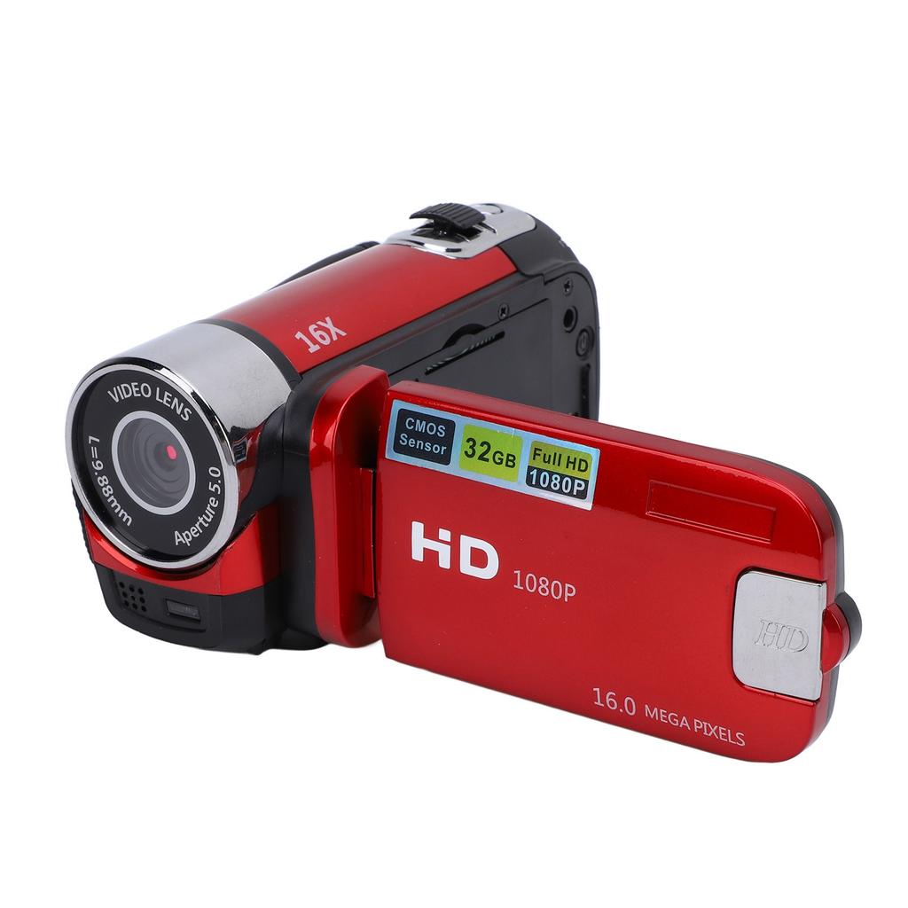 2.4 İnç Renkli Ekranlı Video Kamera Dolgu Işığı 16MP 1080P 16X Dijital Zoom Sarsıntı Önleyici Döngü