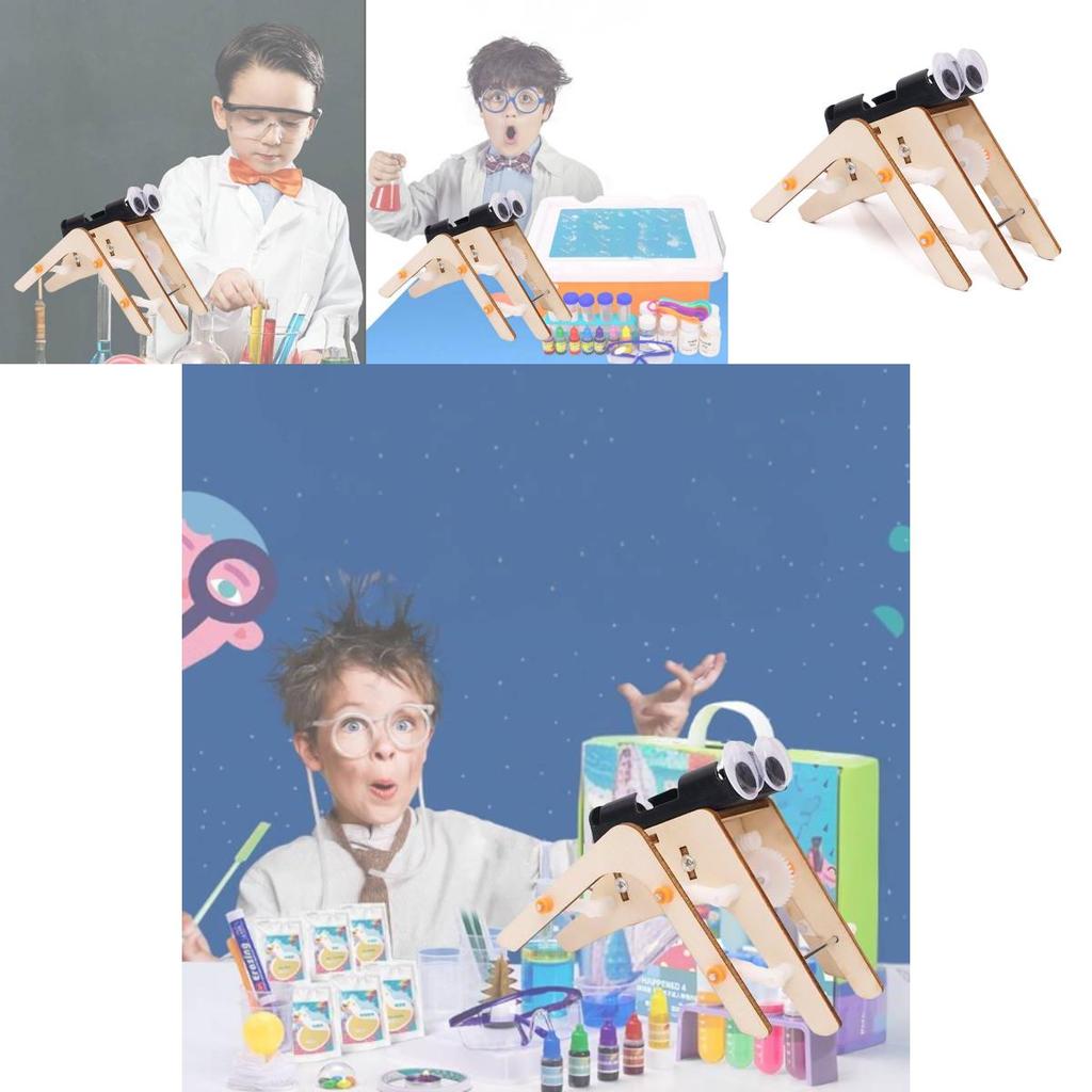 Wooden Diy Spider Bionic Robot Science Experiment Stem Educational Toy For Kids