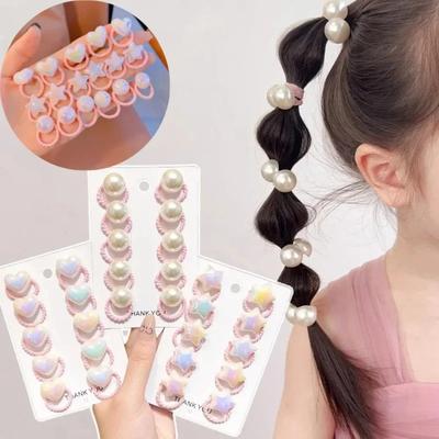 10/30 Stück Niedliche Baby Mädchen Haargummis Cartoon Liebe Herz Stern Elastisches Gummiband Kleinkind Haargummis Kinder Haarseile Kopfschmuck Koreanisch