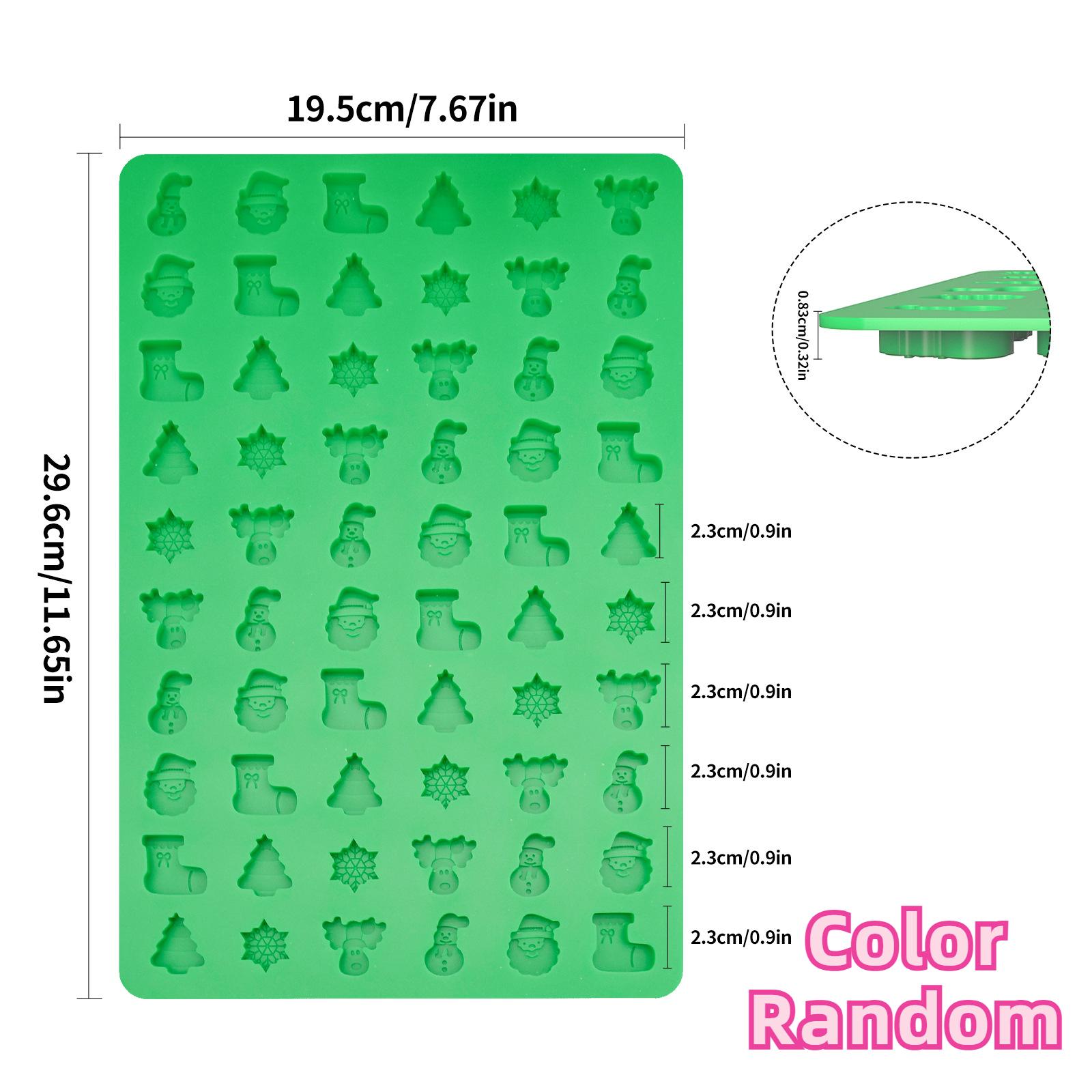 

60-гнездная силиконовая форма для шоколада в виде елки, снежинки, носка, печенья, конфет, желе, форма для льда, украшение для торта в виде Санты