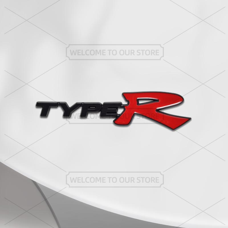 QLN2 Car 3D Metal Type R Body Emblem Badge Decals Auto Tail Sticker For Honda Civic Typer Vezel CRV HRV Jazz Fit Accord VTEC Pilot