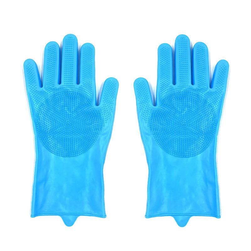 

Перчатки для мытья посуды Кухонная щетка для мытья кастрюль Силиконовые чистящие перчатки Теплоизоляция и износостойкость Перчатки для уборки кухни 1