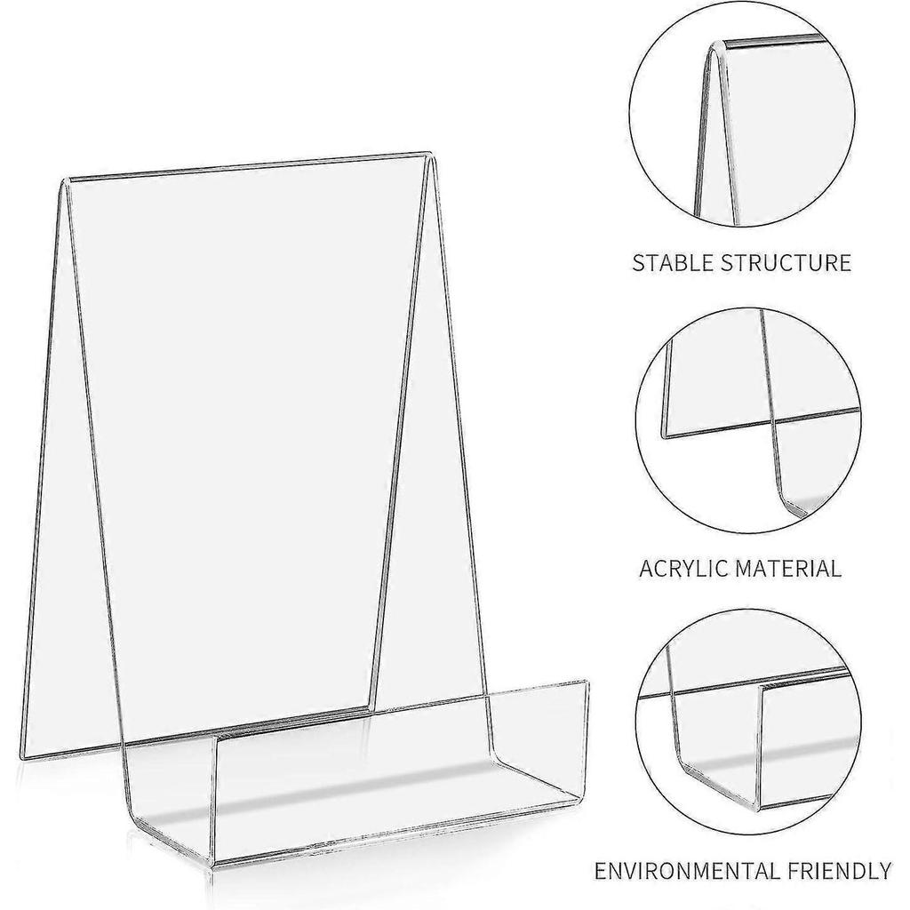 Acrylic Book Stand, Acrylic Book Display Stand With Ledge, Clear Easel Stand For Display, Clear Acrylic Holder For Displaying Picture Music Sheets - P