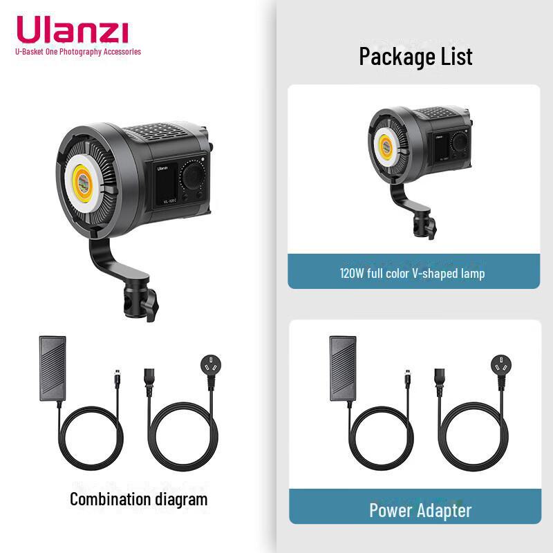 Ulanzi VL120Bi/C 120W Dual-Color Full Spectrum V-Mount Light for Live Beauty Photography