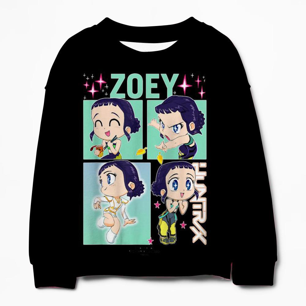 Barn Tegneserie KPop Demonjegere Huntrix Gensere Jenter Langermet Kåper Babyjenter Pullover Klær Barn Fritidssweatshirt