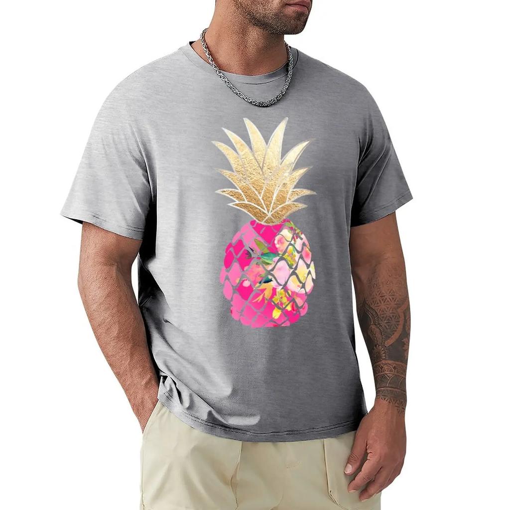 Aloha pineapple Hot Pink TShirt new edition quickdrying summer top Mens tshirt