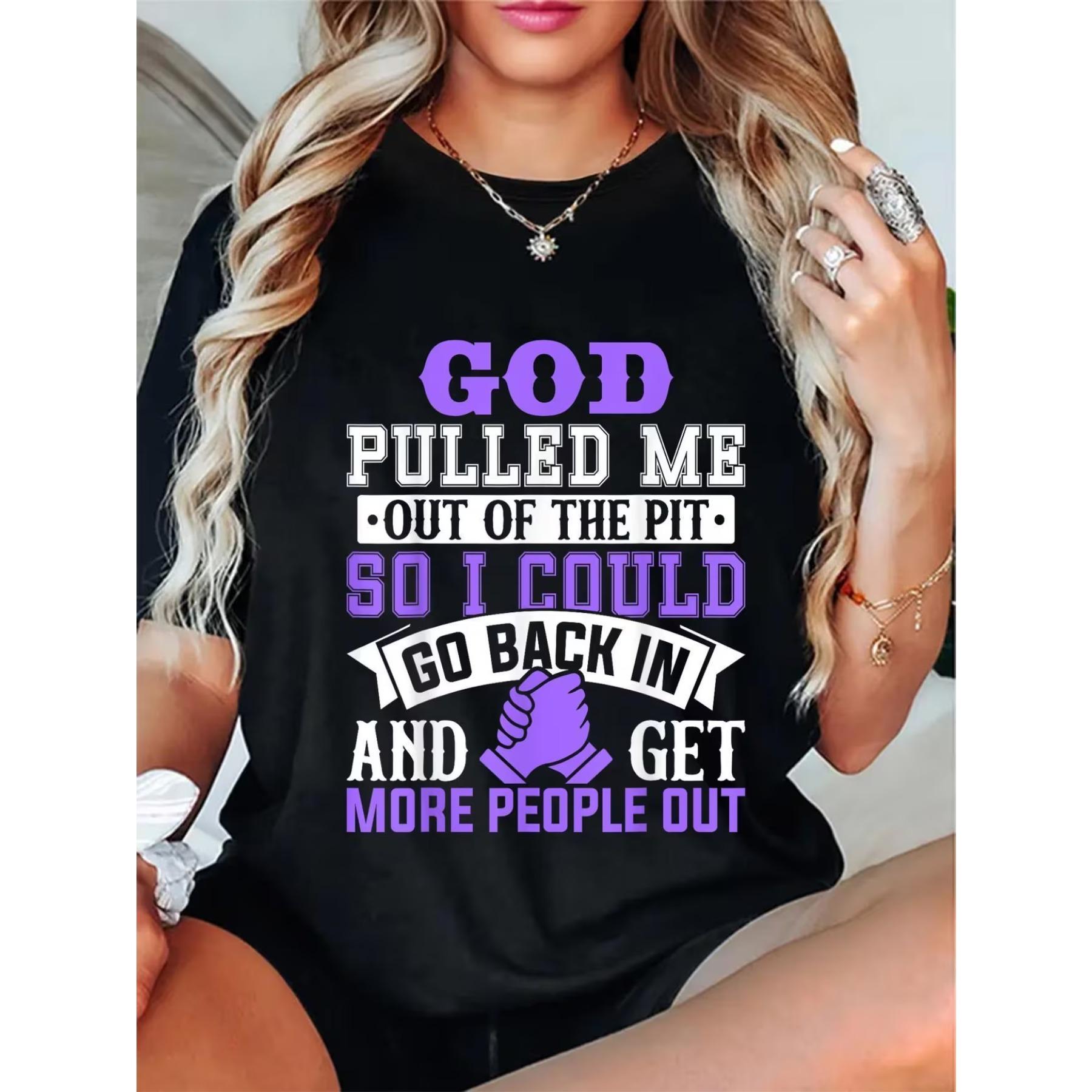

Peer Support Specialist T-Shirt with God Pulled Me Out of The Pit Verse - Unisex Relaxed Fit Casual Tee for Men & Women XXL чорний