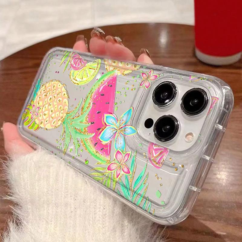 Summer Tropical Fruit & Flowers Protective Phone Case For iPhone 17 Air 16 16e 15 13 12 11 Pro Max Pro Plus  Funda Back Cover
