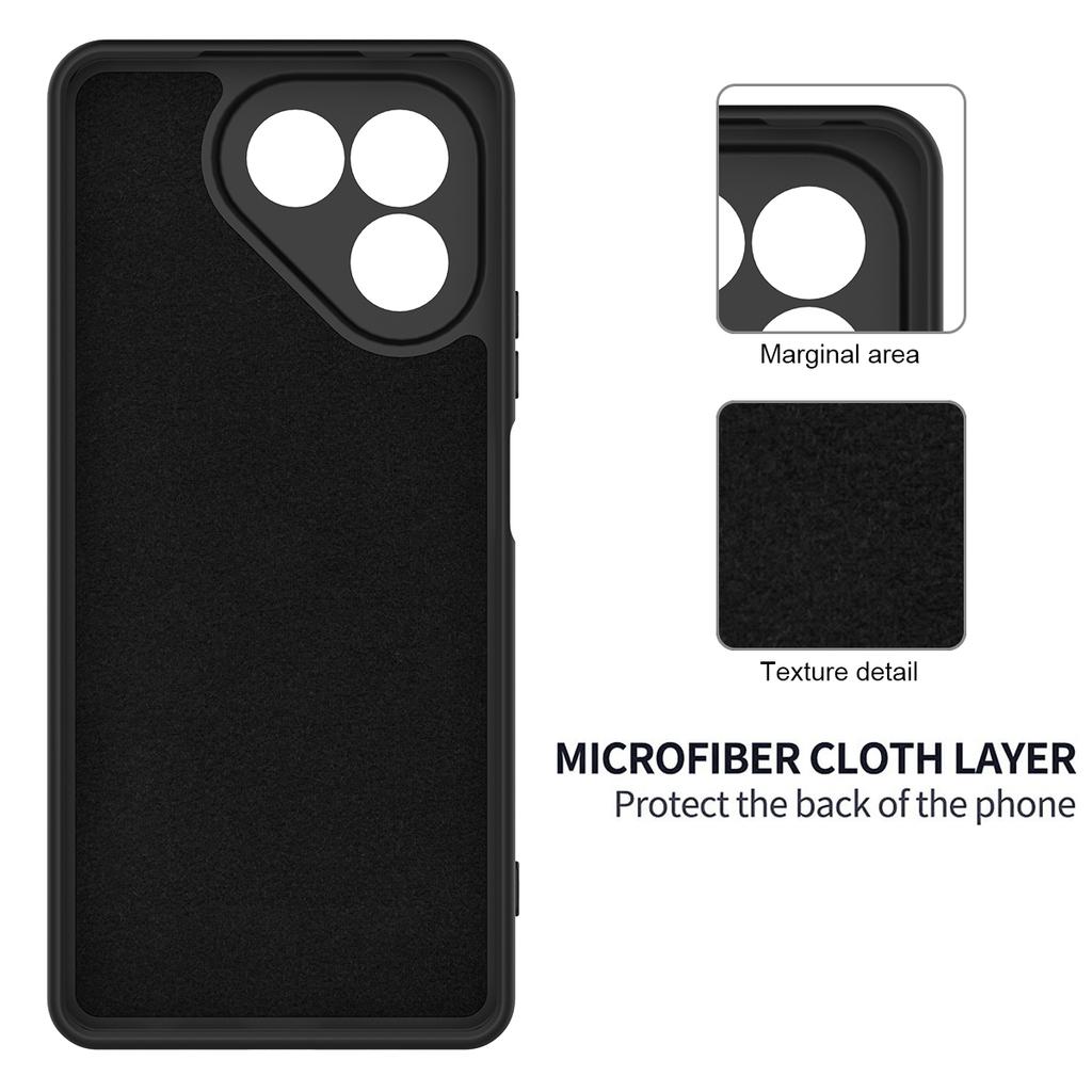 For TECNO Pova 7 4G Liquid Silicone Case Phone Back Cover with Hand Strap