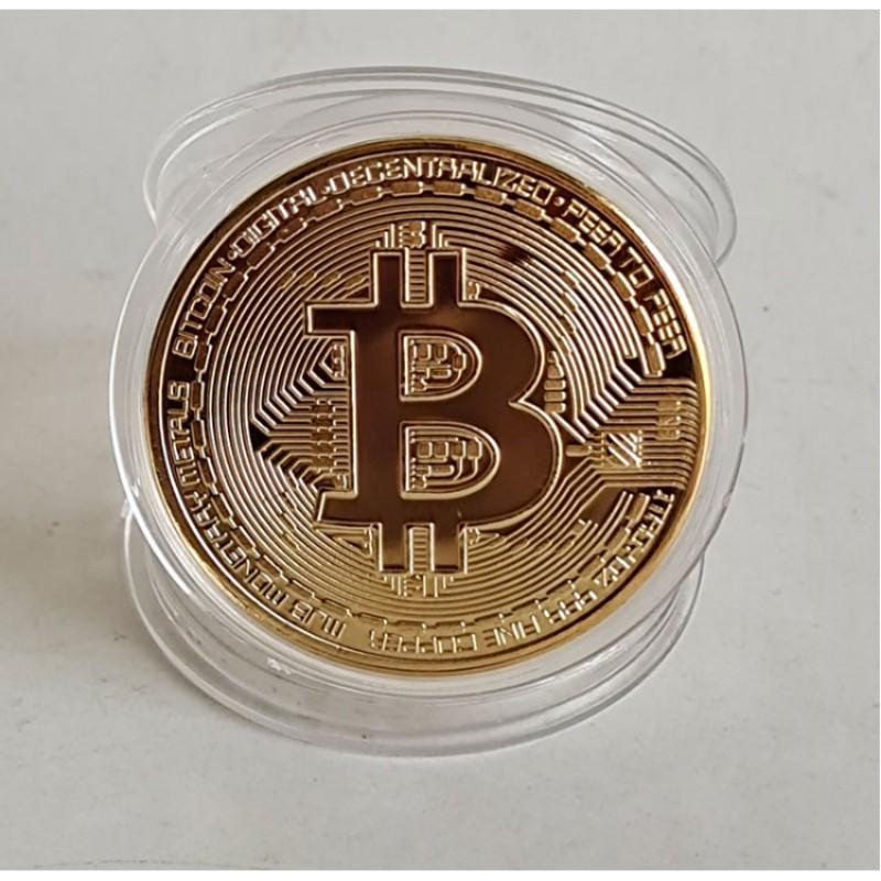 Gold Plated Bitcoin Coin Collectible Art Collection Gift Physical Commemorative Casascius Bit Btc Metal Antique Imitation