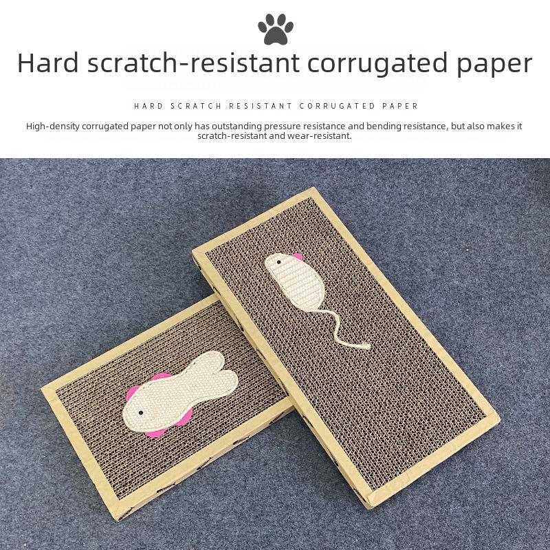 Placă de zgâriat pentru pisici din sisal ondulat - formă mare de șoarece și pește pentru măcinarea ghearelor